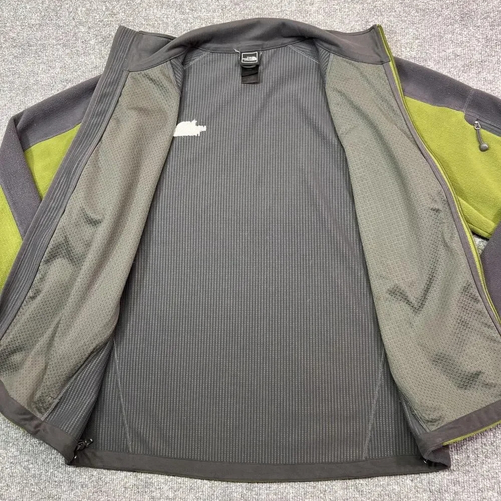 The North Face Windwall Jacket Mens Medium Green Fleece Full Zip Outdoor Hiking